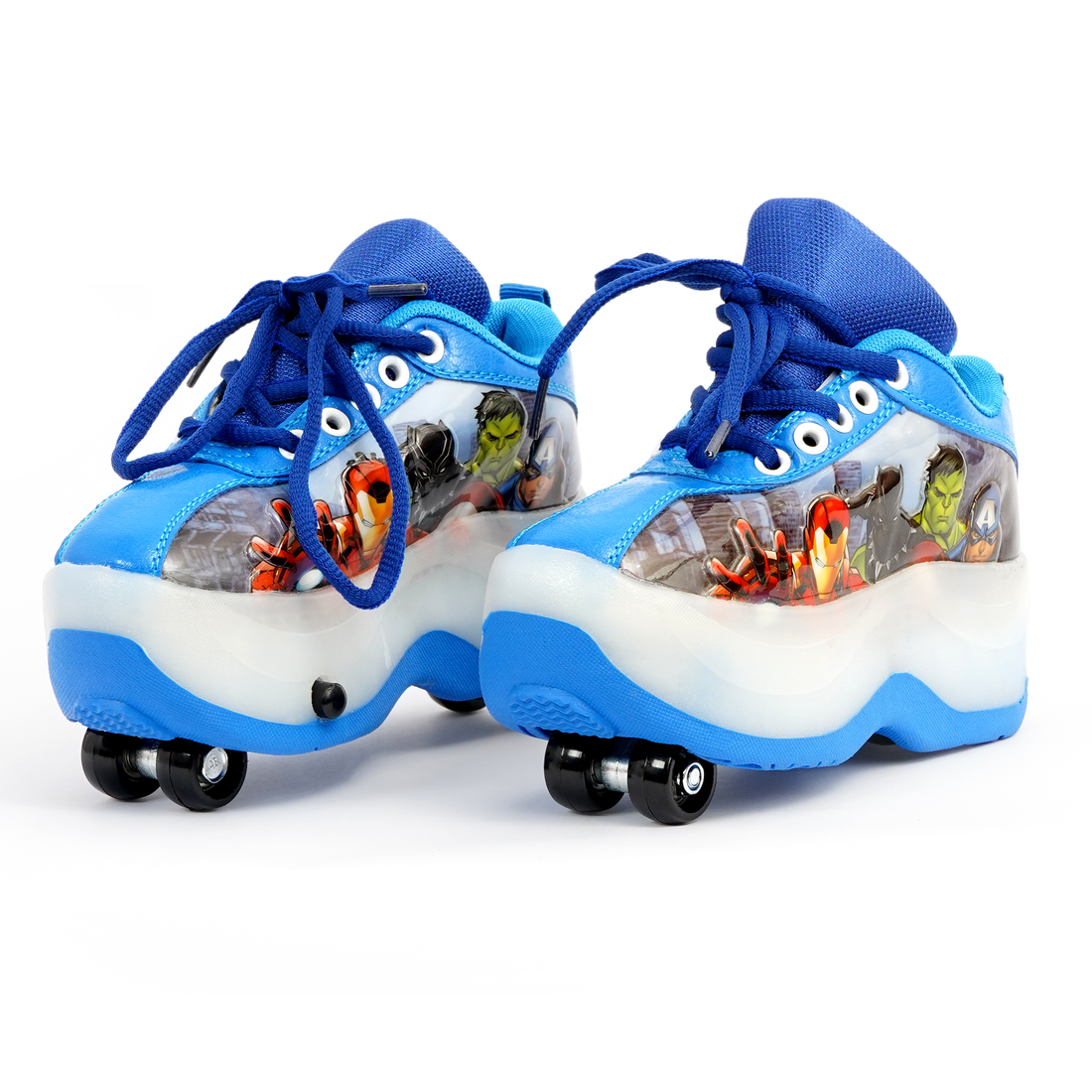 Avenger-Themed Adjustable Roller Skates for Kids - Durable Quad Skates for Outdoor Fun