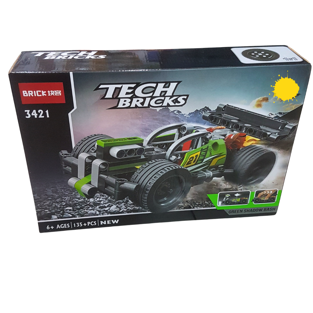 Tech Bricks Green Shadow Bash Building Set - 135+ PCS | STEM Educational Toy for Kids Ages 6+
