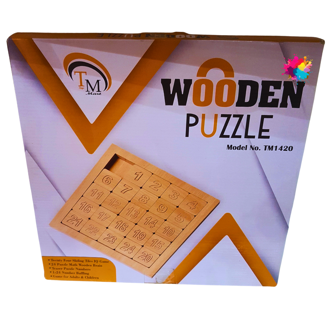 TM Wooden Puzzle - Classic Sliding Number Brain Teaser