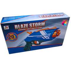 Blaze Storm Manual Soft Bullet Gun Toy for Kids - Includes 20 Soft Darts - Ages 8+