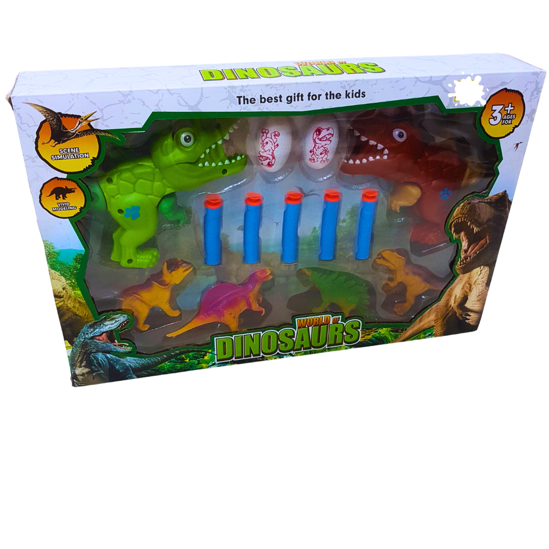 Dinosaur Adventure Playset - Soft Bullet Blasters and Dinosaur Figures for Kids 3+