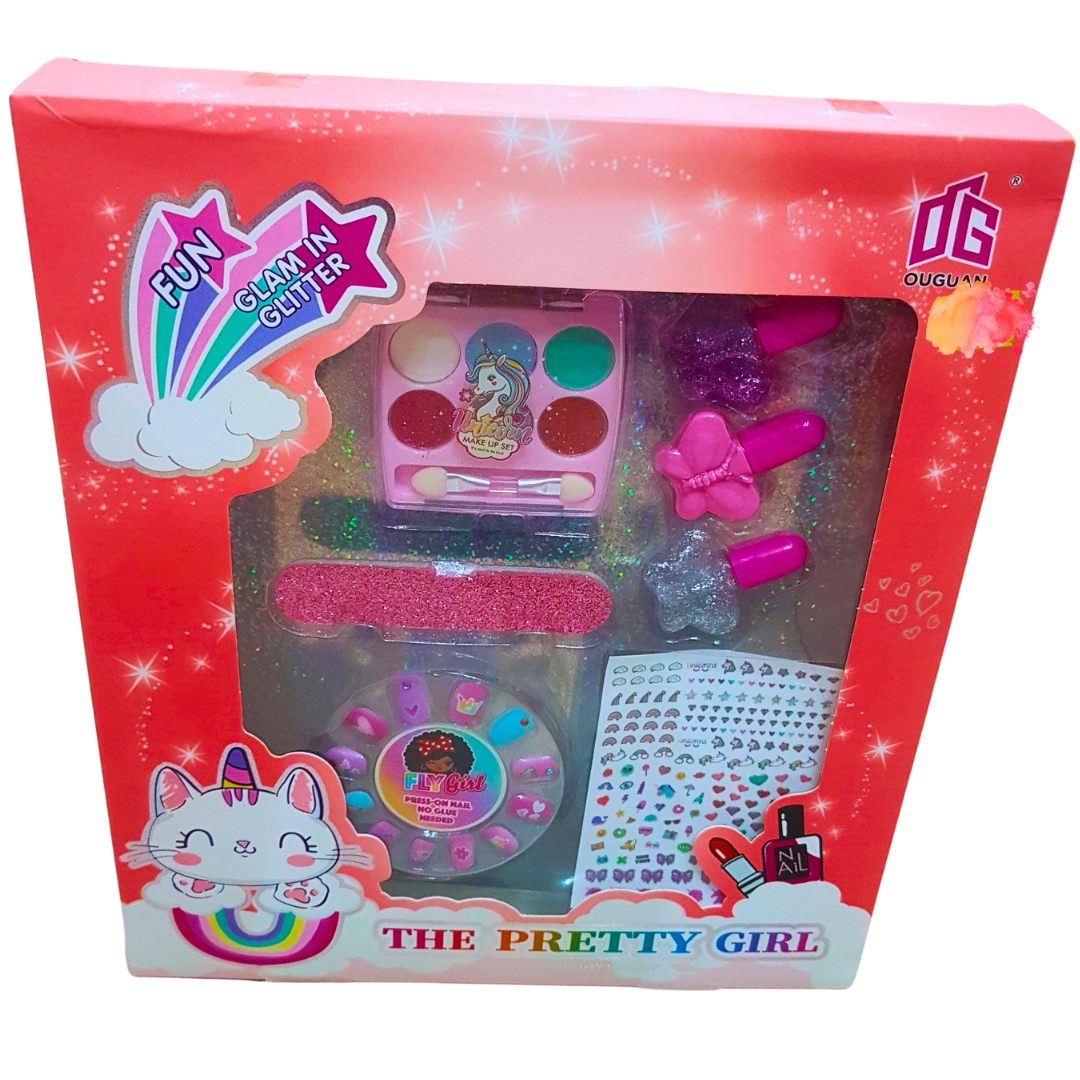 The Pretty Girl Fun Glam in Glitter Makeup Set | Sparkling Cosmetic Play Kit for Kids - Ages 5+