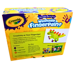 Crayola Washable Fingerpaint Set for Kids | 3 Bright Colors | Safe & Easy Cleanup for Ages 3+