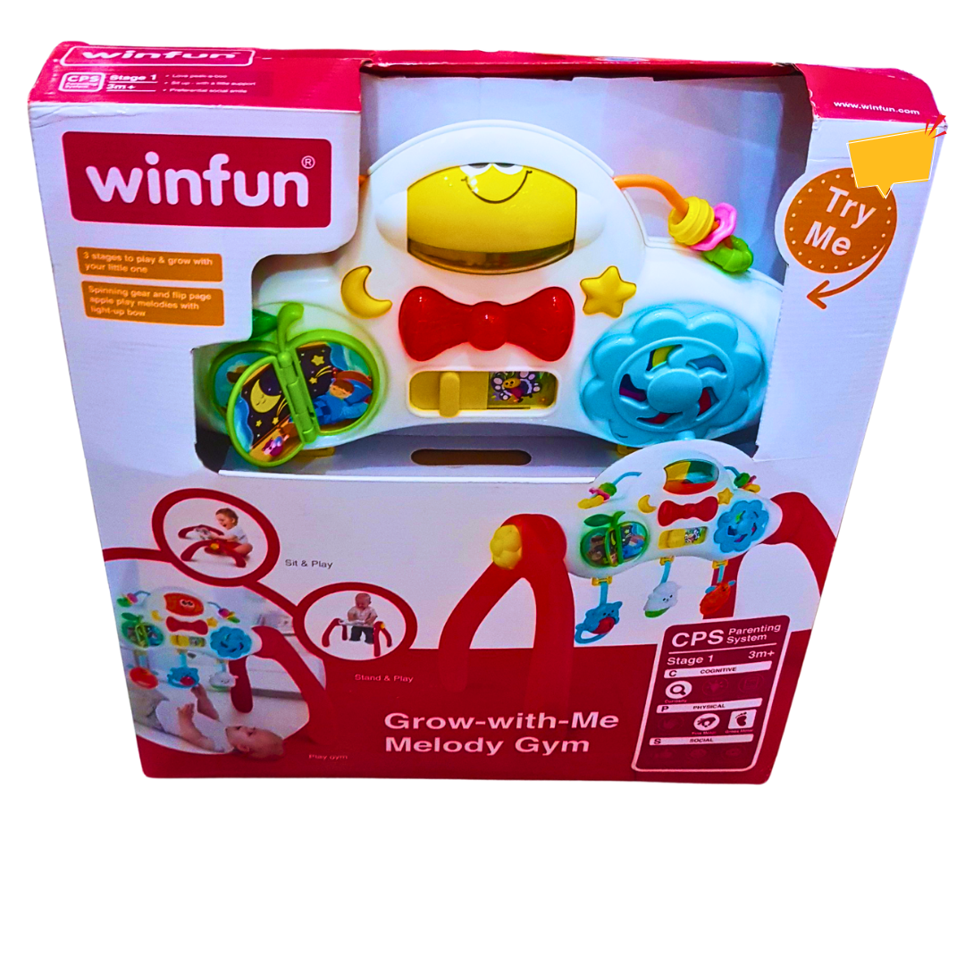 Winfun Grow-with-Me Melody Gym - 3-Stage Activity Center with Music & Interactive Toys (3+ Months)