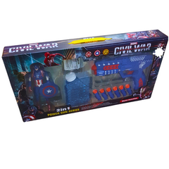 Captain America Civil War Power Gun Set - 2-in-1 Blaster and Action Figure for Kids 8+