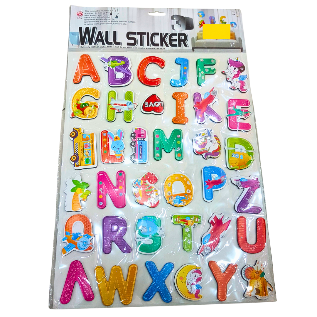 Character-Themed Alphabet Wall Stickers – Fun & Educational Decorative Stickers for Kids’ Rooms & Playrooms