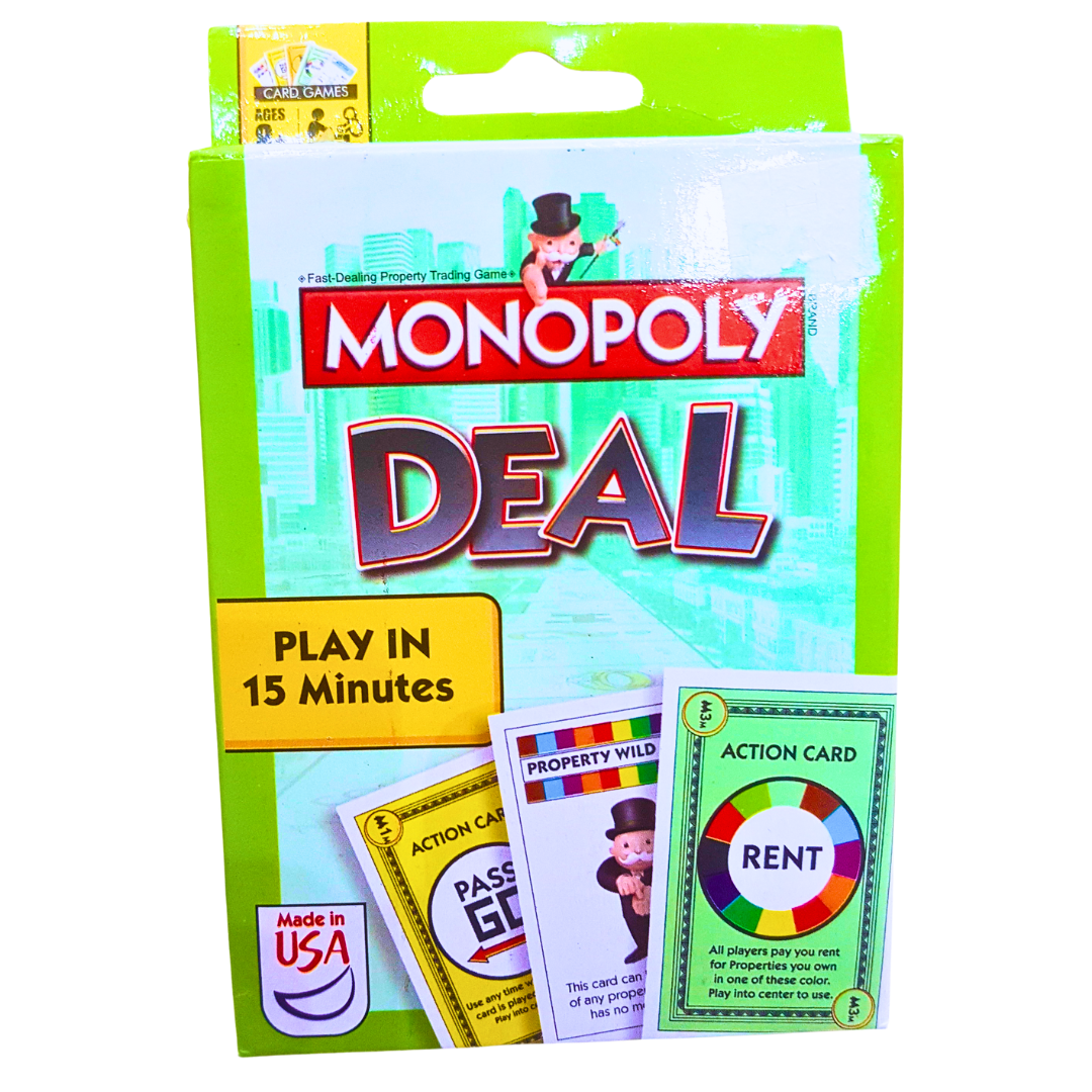 Monopoly Deal Card Game – Quick 15-Minute Family Fun, Ages 8+, 2-6 Players, Green Edition