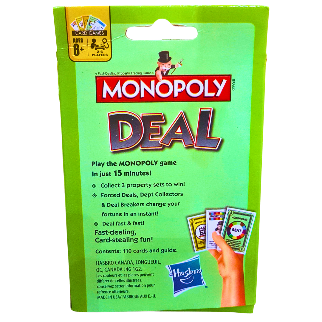 Monopoly Deal Card Game – Quick 15-Minute Family Fun, Ages 8+, 2-6 Players, Green Edition