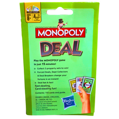 Monopoly Deal Card Game – Quick 15-Minute Family Fun, Ages 8+, 2-6 Players, Green Edition