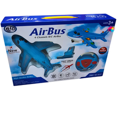 Exciting 4 Channels R/C AirBus with Lights and Music - Blue Edition for Kids Ages 3+