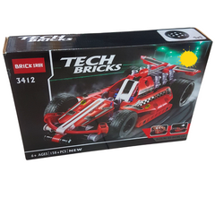 Tech Bricks Dazzling Red Racing Car Building Set - 158+ Pieces, Ages 6+
