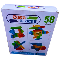 Comb Blocks – 58-Piece Basic Builder Box | Creative Construction Toy for Kids (3+ Years)