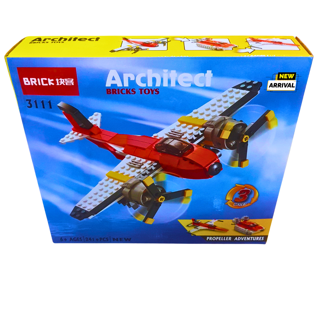 Architect Propeller Adventures – 3-in-1 Airplane Building Set (241+ PCS)