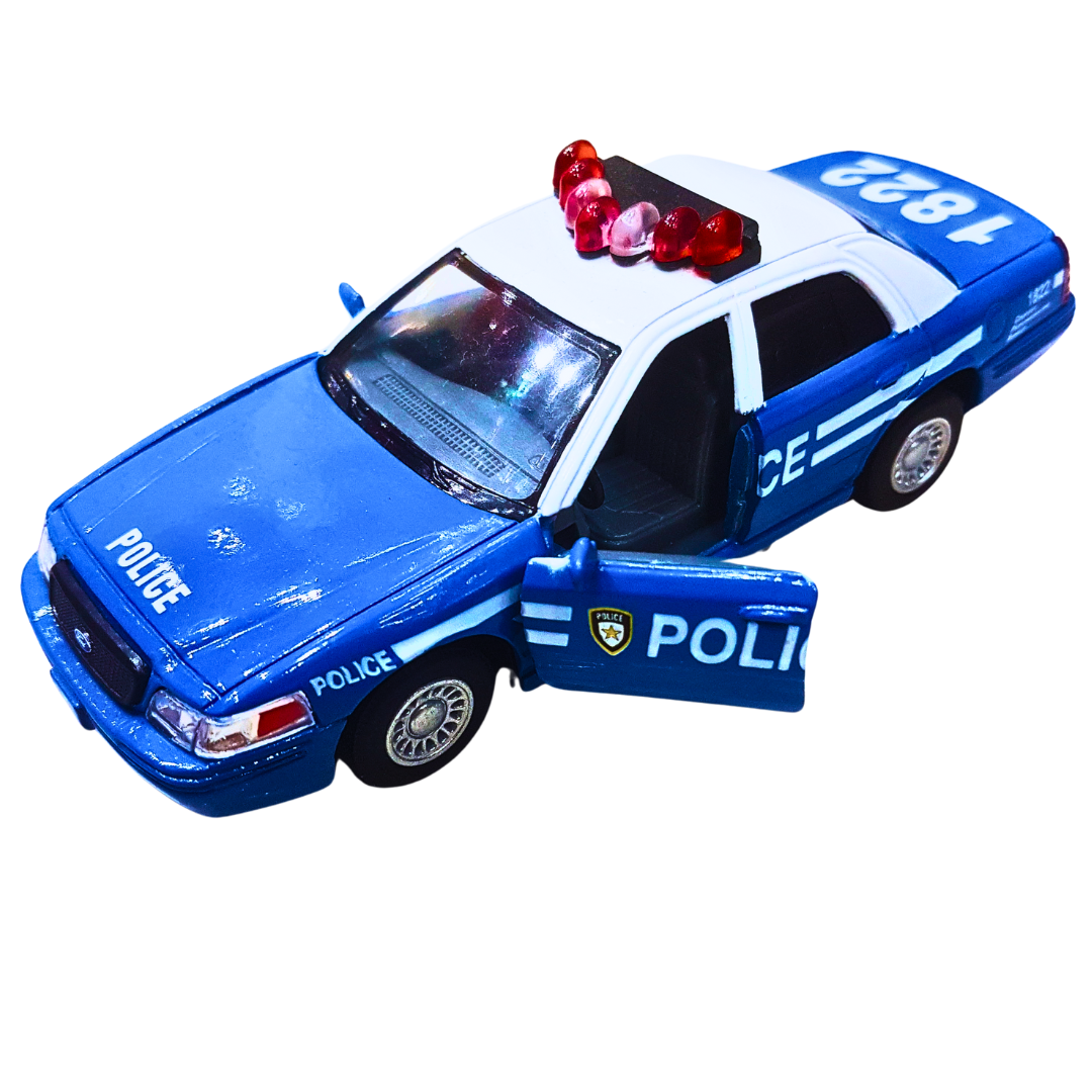 Diecast Police Car Toy with Opening Doors – Metal Model Vehicle for Kids | Ages 3+