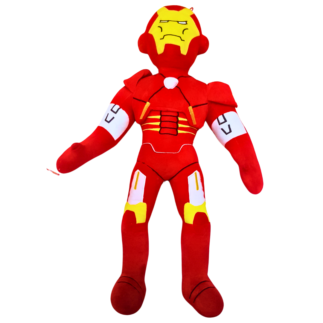 Superhero Plush Toy in Red and Yellow Armor – Soft Stuffed Action Figure for Kids