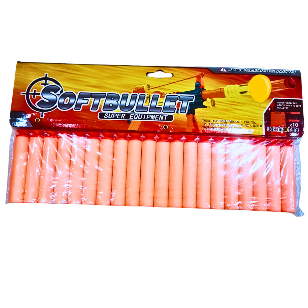 20 Soft Bullet Dart Refill Pack – Compatible with Nerf Guns | Safe Foam Ammo for Endless Fun"