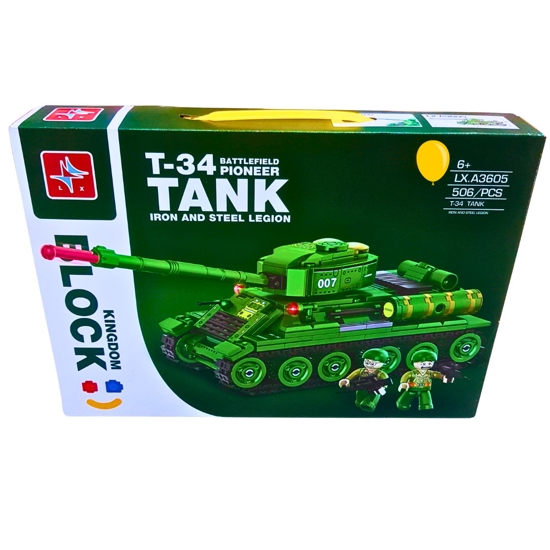 T-34 Battlefield Pioneer Tank Building Block Set – 506 Pieces | Creative Military Toy for Kids 6+