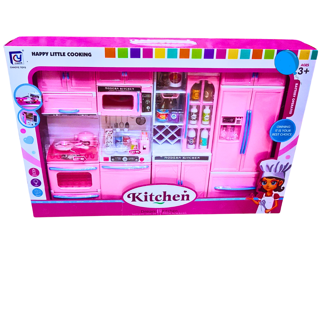 Deluxe Dream Kitchen Set for Kids - Pink | Battery Operated Play Cooking Set (Ages 3+)