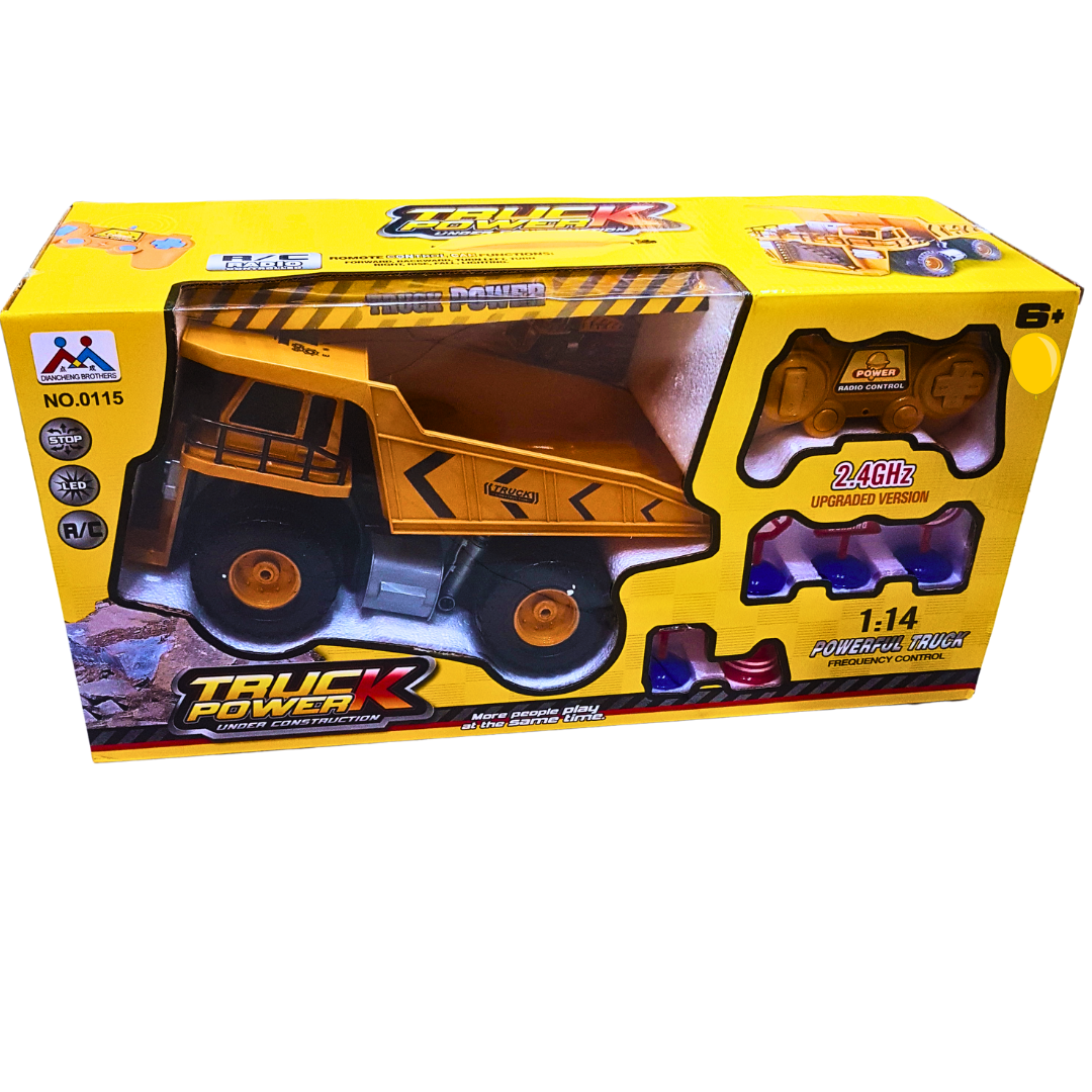 Powerful RC Dump Truck Toy for Kids – 2.4GHz Remote Control Construction Truck (1:14 Scale)