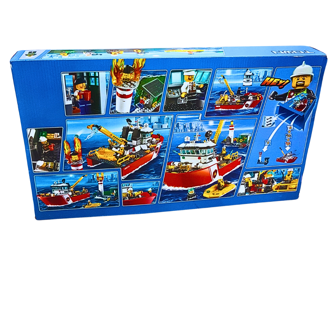 Lepin Town Fire Rescue Boat Building Set – 461 Pieces | Ages 14+ | Advanced Sea Rescue Adventure