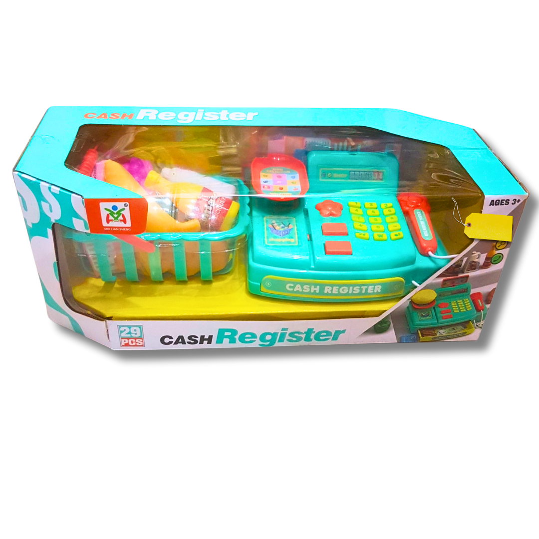 Kids Toy Cash Register Set – 29-Piece Shopping & Role-Play Toy