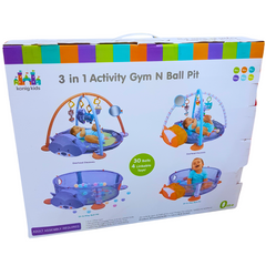 Konig Kids 3-in-1 Activity Gym N Ball Pit - Multi-Stage Play Mat for Infants