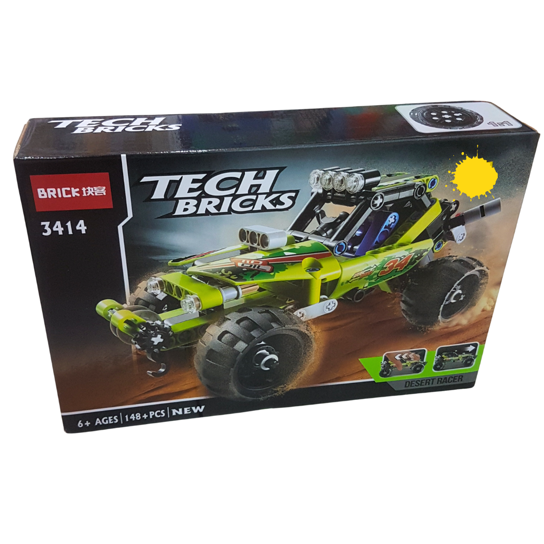 Tech Bricks Desert Racer Building Set - 148+ Pieces, Ages 6+