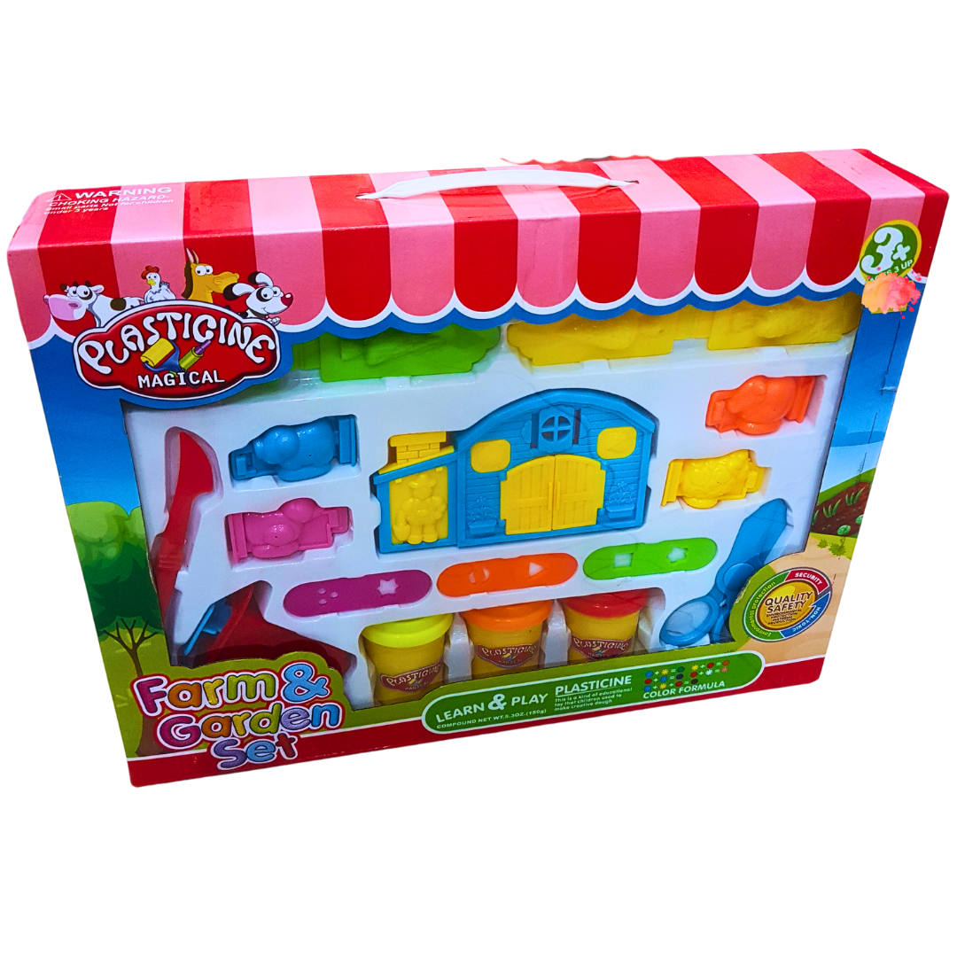 Plasticine Magical Farm & Garden Set - Creative Play Dough Set for Kids Aged 3+