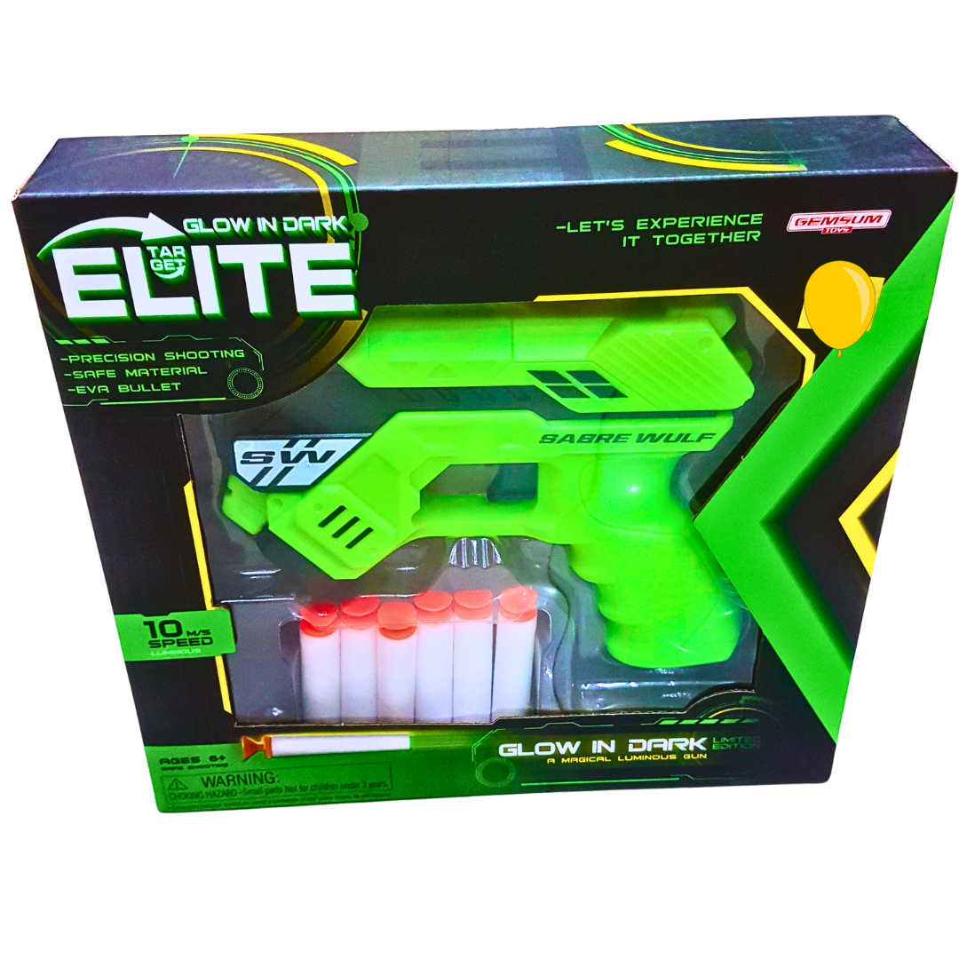 Glow in the Dark Elite Toy Gun – Precision Shooting with EVA Foam Bullets | Ages 6+