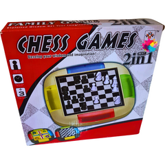 2-in-1 Chess and Ludo Family Board Game Set - Develop Wisdom and Imagination for Kids Ages 3+