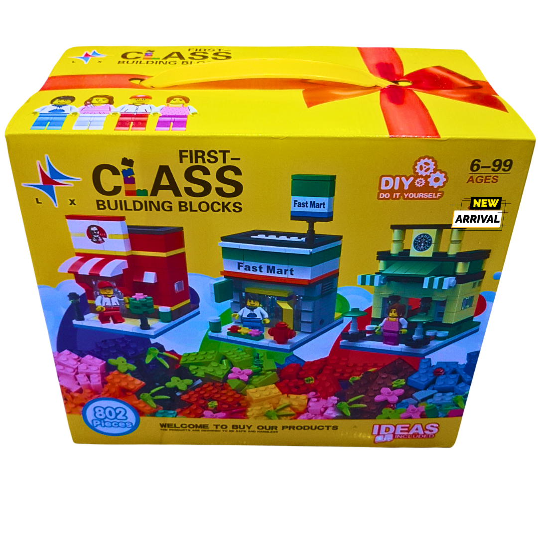 First-Class Building Blocks Set – 802 PCS DIY Mini City for Kids (6-99 Years)