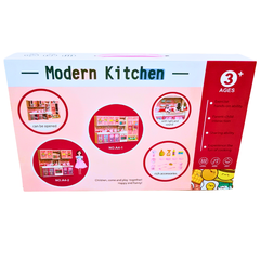 Modern Kitchen Playset – Complete Toy Kitchen with Light, Sound, and Accessories for Kids