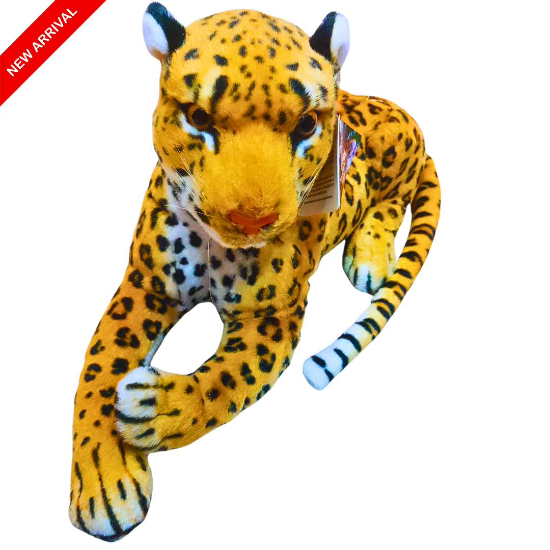 Realistic Plush Leopard with Detailed Spots – Soft Stuffed Animal for Kids