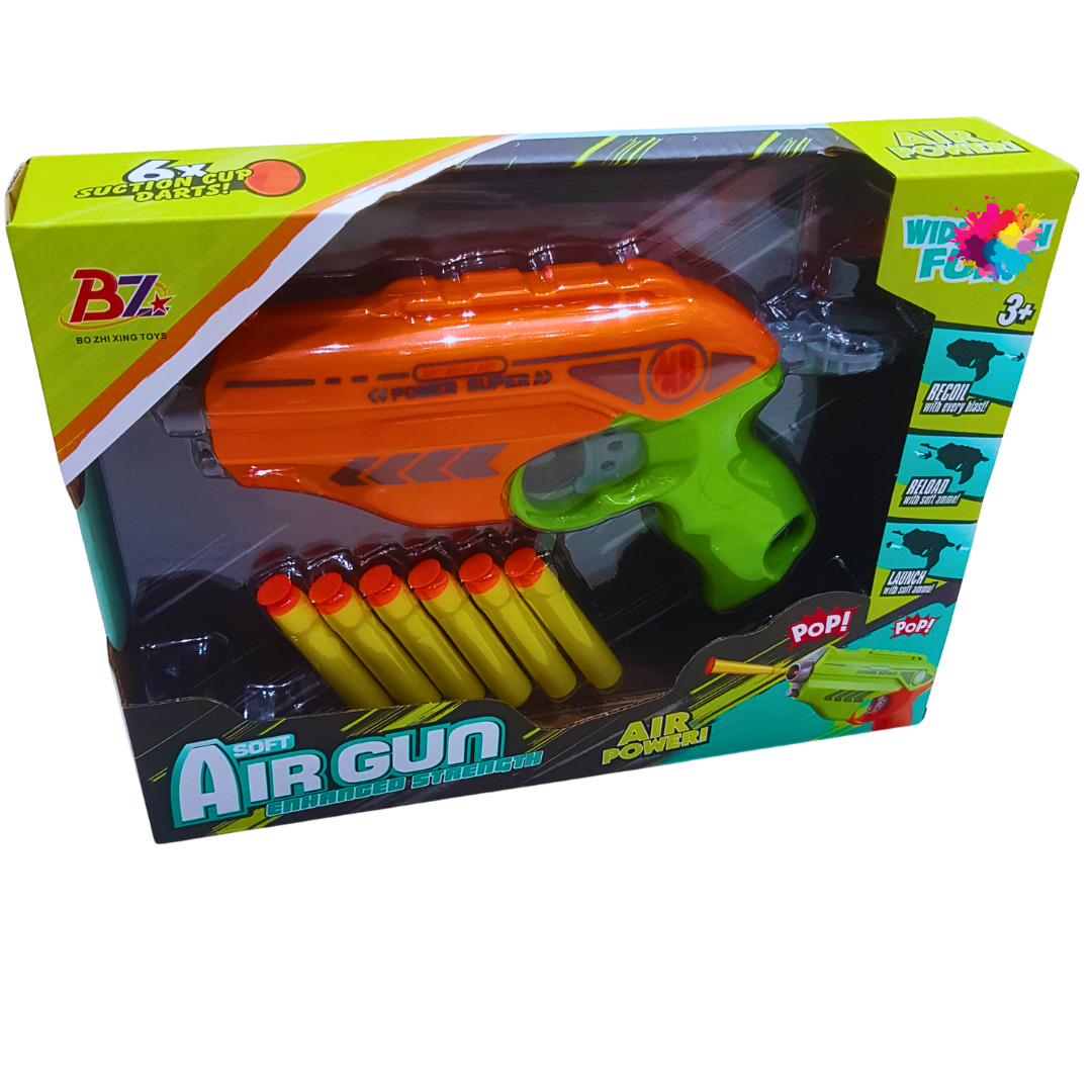 Soft Air Gun with Suction Cup Darts - Enhanced Strength, Air Power Toy for Kids