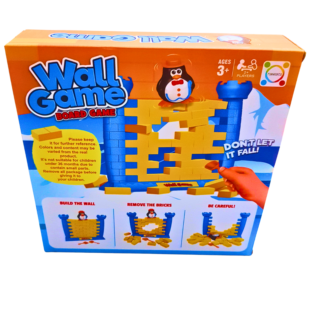 Wall Game - Don't Let It Fall! Fun 2-Player Board Game for Kids | Ages 3+ | Develops Coordination and Strategic Thinking