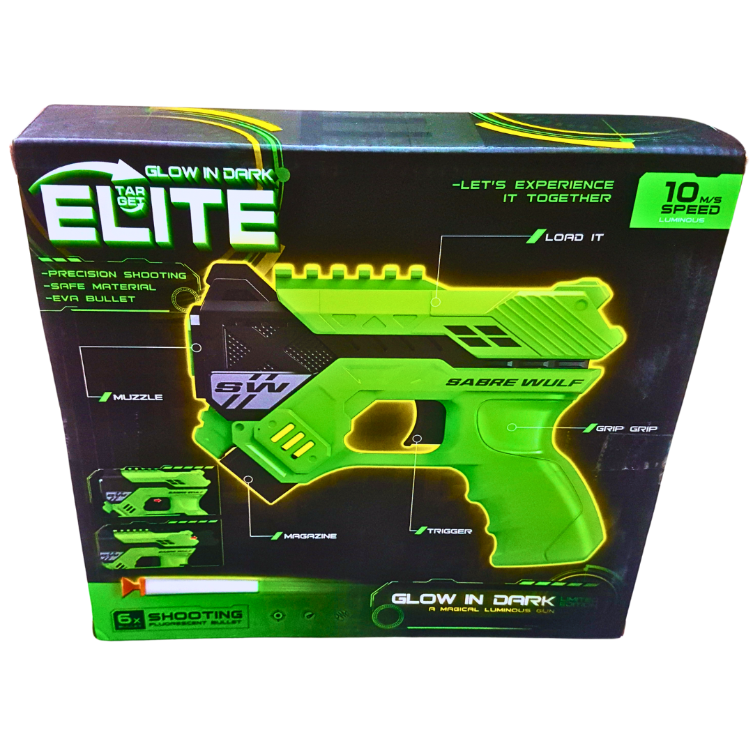 Glow in the Dark Elite Toy Gun – Precision Shooting with EVA Foam Bullets | Ages 6+