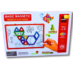 Magic Magnetic Plate Series – 12-Piece Educational Magnetic Construction Set for Kids (Ages 3+)