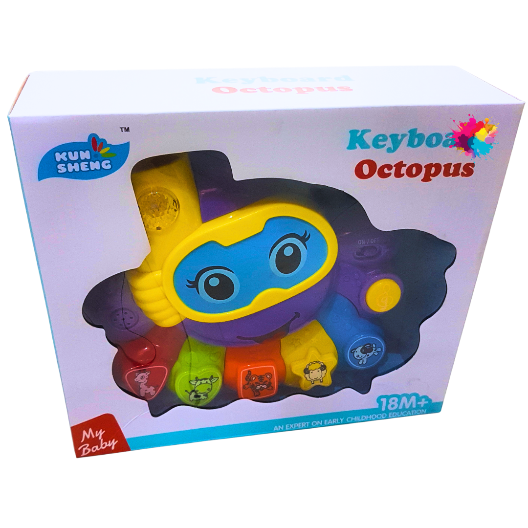 Musical Octopus Keyboard Toy with Lights and Sounds - Educational Fun for Kids Ages 18 Months+