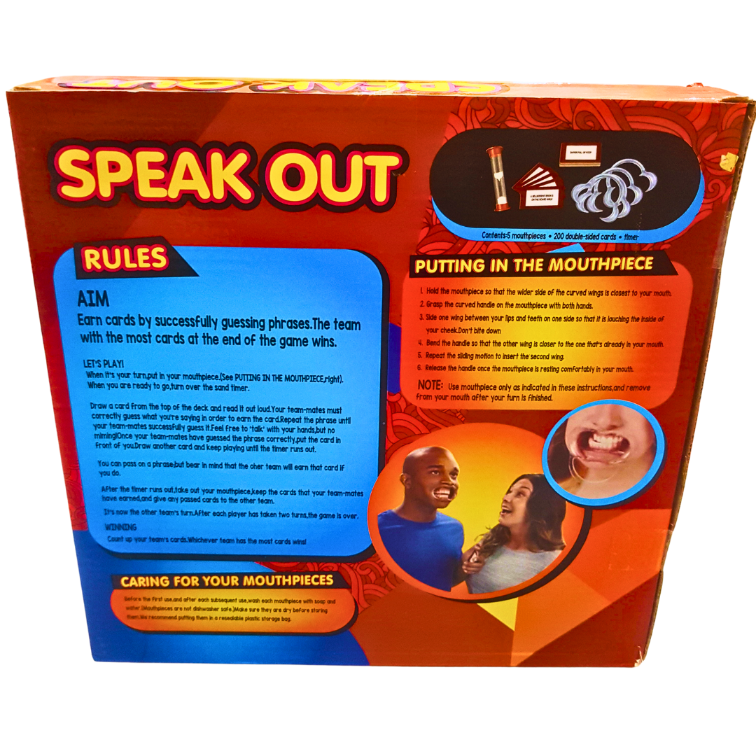 Speak Out Game - The Hilarious Mouthpiece Challenge for Ages 16+ | Fun Party Game for 4-5 Players