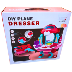 DIY Plane Dresser Playset - 28-Piece Portable Vanity Set for Kids, Ages 3+