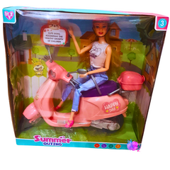 Fashion Doll with Scooter - Summer Outing Adventure Playset for Kids