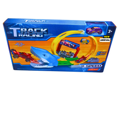 Track Racing Shark Attack Playset – 360° Loop Stunt Track for Kids