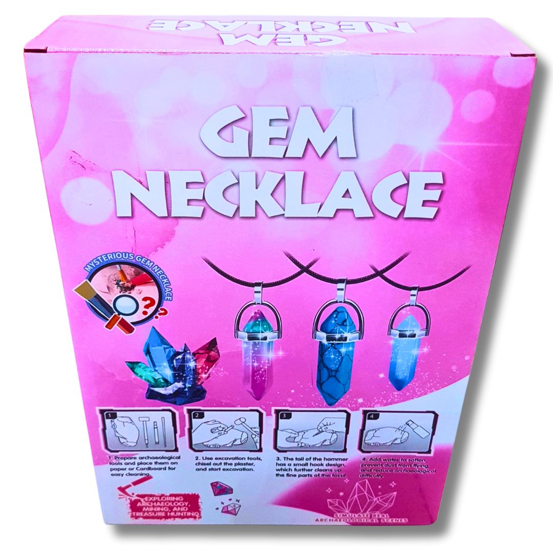 Gem Necklace Digging Kit – Create Your Own Jewelry from Excavated Gemstones (Ages 6+)