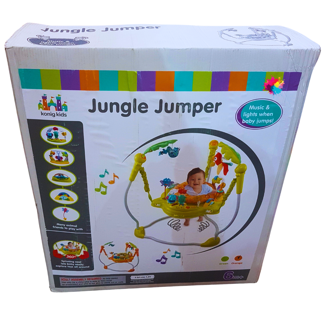 Konig Kids Jungle Jumper - Interactive Baby Activity Center with Music & Lights