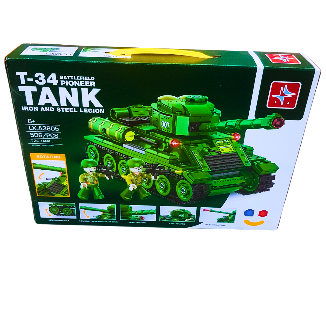 T-34 Battlefield Pioneer Tank Building Block Set – 506 Pieces | Creative Military Toy for Kids 6+