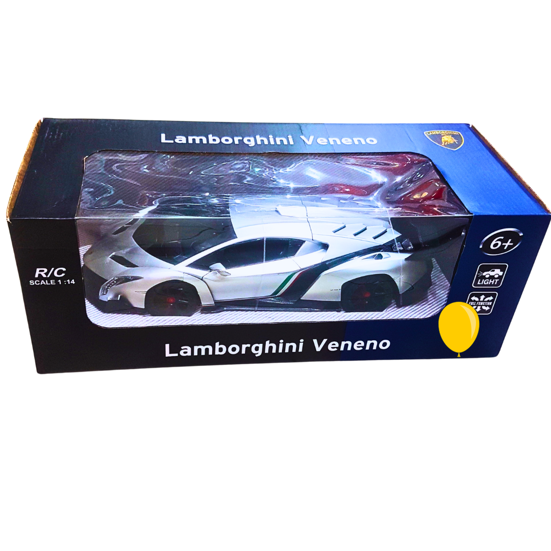 Lamborghini Veneno Remote Control Car - 1:14 Scale R/C Supercar Toy with LED Lights for Kids (Ages 6+)