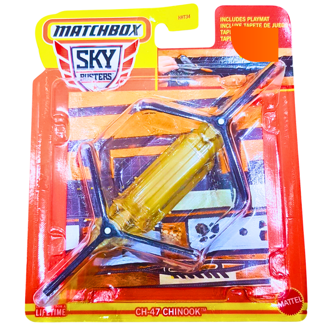 Matchbox Sky Busters CH-47 Chinook Helicopter with Playmat (Ages 3+)