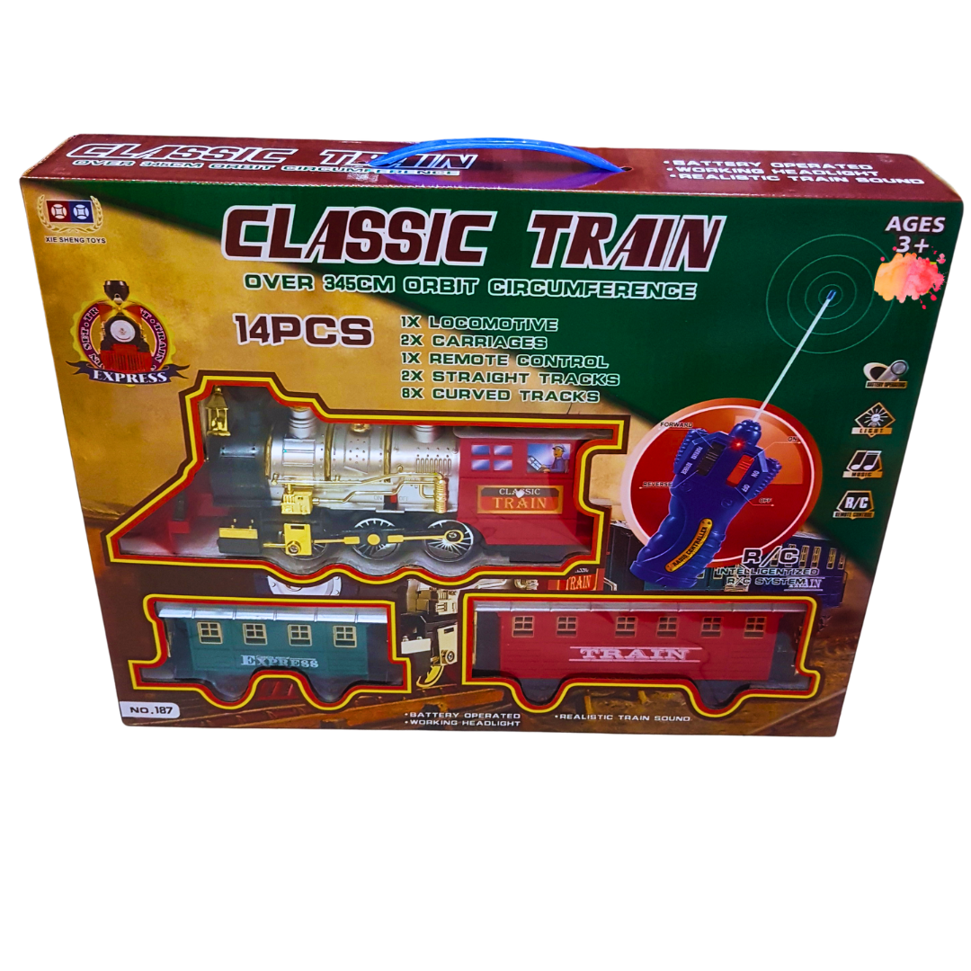 Classic Train Set - Remote Control Train Playset for Kids