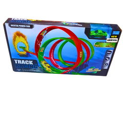 Track Racing Inertia Power Car Playset – 360° Loop Stunt Track for Kids