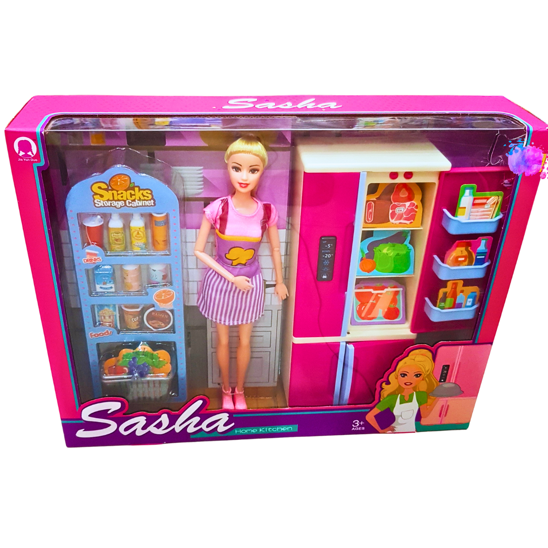 Sasha Home Kitchen Playset – Interactive Doll with Kitchen Accessories for Creative Play – Perfect Gift for Girls 3+